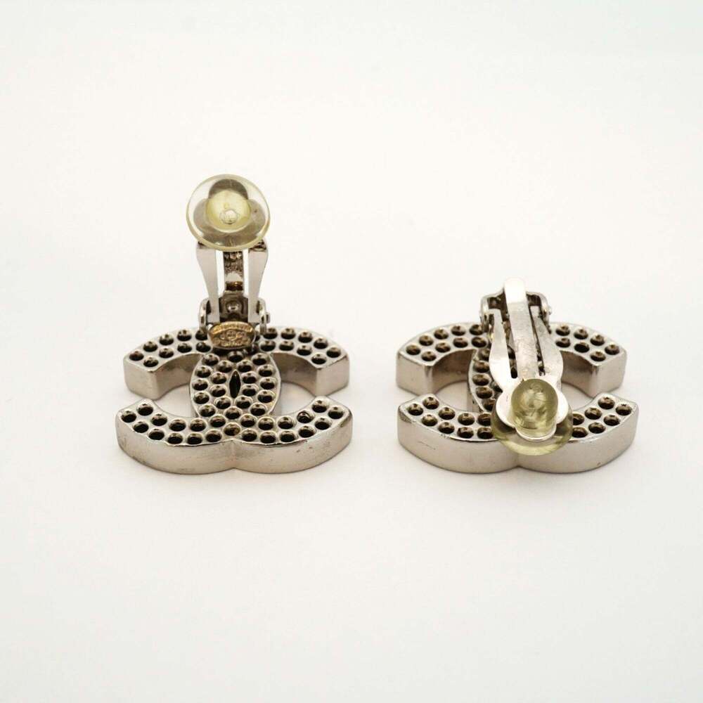 CHANEL Silver Logo Earrings - Picture 3 of 5